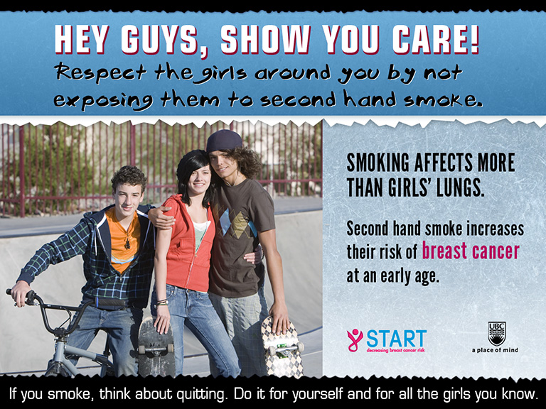 The START messaging aims to educate young men as well as women. Photo credit: Think Marketing